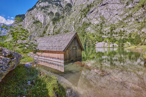 Gemeinde Schönau Landkreis Berchtesgadener_Land Obersee Bootshaus an der Fischunkelalm (Dirschl Johann) Deutschland BGL